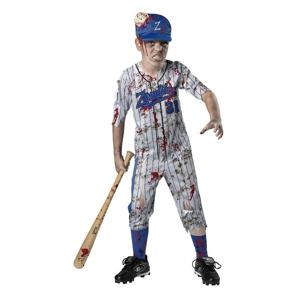 Baseball Player Halloween Costume Boys Size Small 6/7 Zombie Home Run Horror